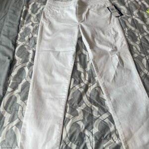 Mac and Me Womens White Distressed‎ Skinny Pull On Jeans Size 12 M23874TXO